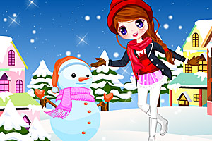 《女孩堆雪人》游戏画面1