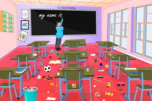 《女孩打扫教室》游戏画面1