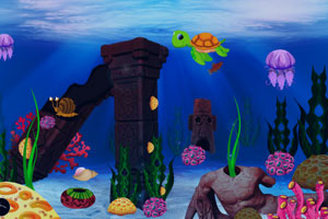 《水下世界寻宝逃脱》游戏画面1