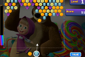 《玛莎和熊糖果泡泡龙》游戏画面1