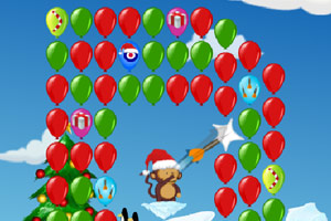 小猴子射气球2圣诞版