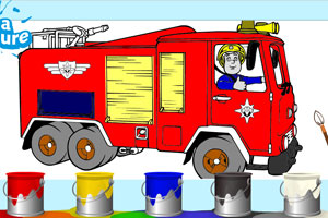 《为消防车上色》游戏画面1
