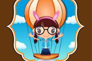 《降落伞飞行卡通女孩》游戏画面1