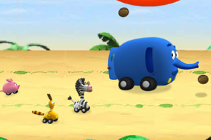 《动物小车捡椰果》游戏画面1
