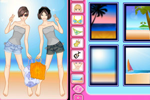 《沙滩可爱姐妹花》游戏画面1