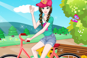 时尚自行车女孩