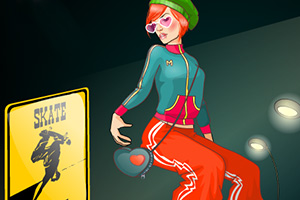 《玩滑板的少女》游戏画面1
