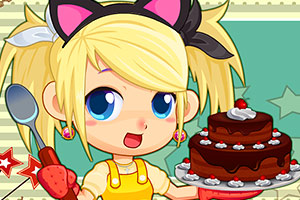 可爱萝莉做蛋糕
