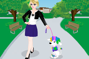 《美女和宠物狗狗》游戏画面1