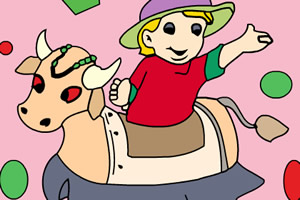 《骑牛小孩上色》游戏画面1