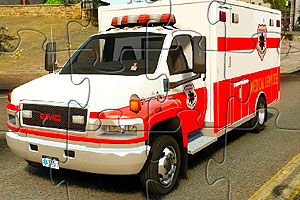 《GMC救护车拼图》游戏画面1