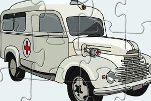 《救护大卡车拼图》游戏画面1