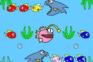 《大鱼吃小鱼动态填色》游戏画面1