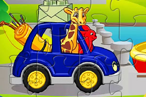 《乐高动物汽车拼图》游戏画面1