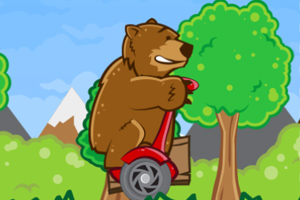小熊骑独轮