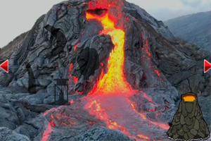 逃离喷发的火山